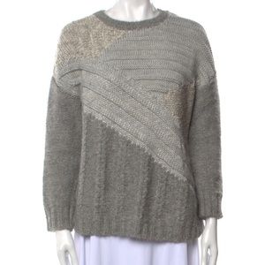 Current/Elliott Gray and Cream Textured Sweater